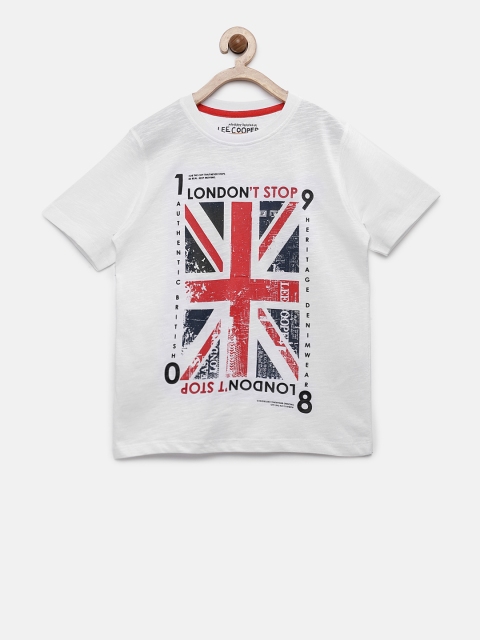 

Lee Cooper Boys White Printed Round Neck T-shirt