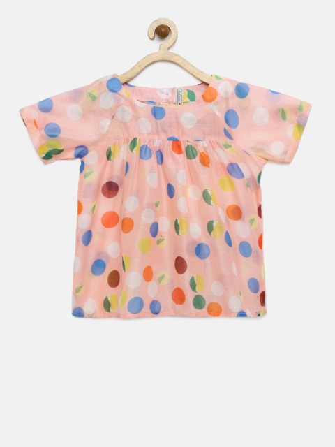 

Lee Cooper Girls Peach-Coloured Printed Top