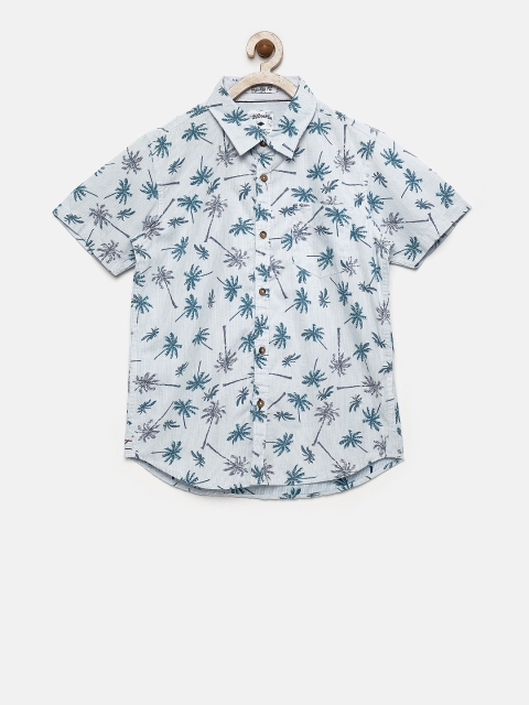 

Lee Cooper Boys Blue Regular Fit Printed Casual Shirt