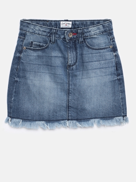 

Lee Cooper Girls Blue A-Line Denim Pure Cotton Skirt