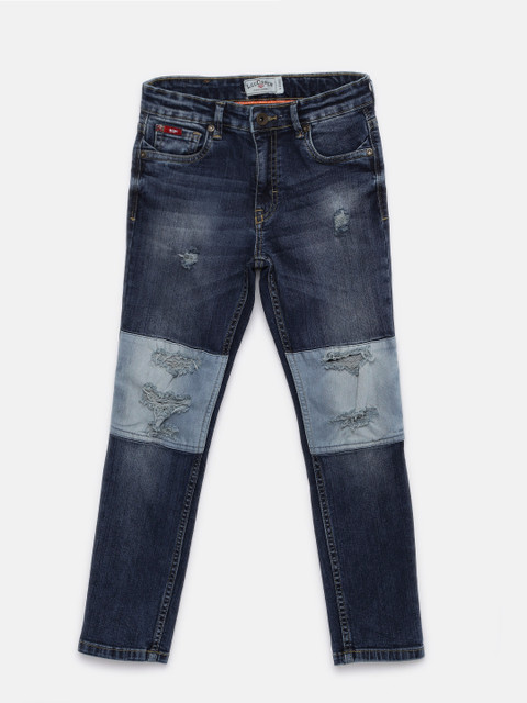 

Lee Cooper Boys Blue Slim Fit Mid-Rise Mildly Distressed Jeans