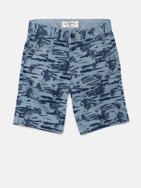 

Lee Cooper Boys Blue Printed Regular Fit Chino Shorts