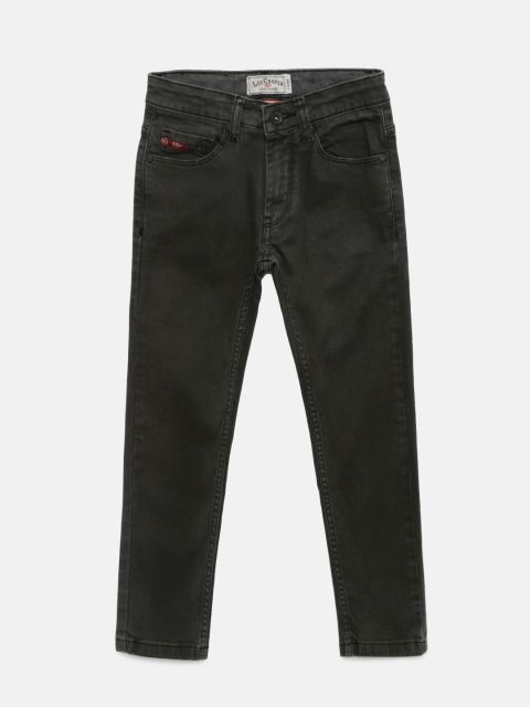 

Lee Cooper Boys Black Slim Fit Mid-Rise Stretchable Clean Look Jeans