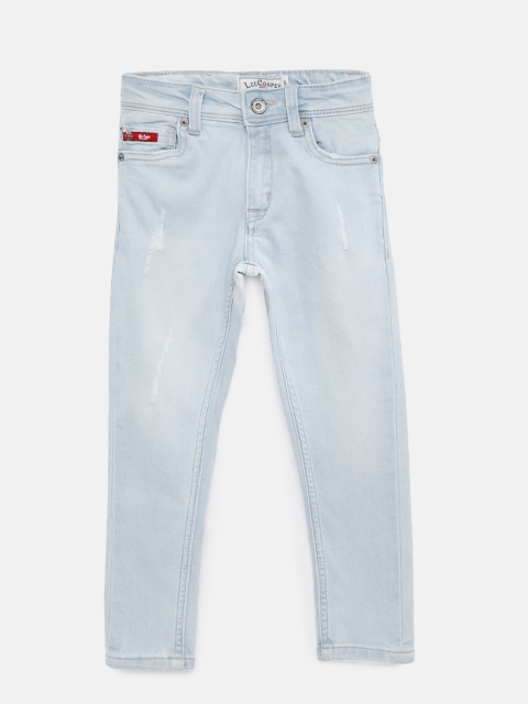 

Lee Cooper Boys Blue Skinny Fit Mid-Rise Low Distress Stretchable Jeans