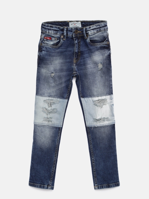 

Lee Cooper Boys Blue Slim Fit Mid-Rise Mildly Distressed Jeans