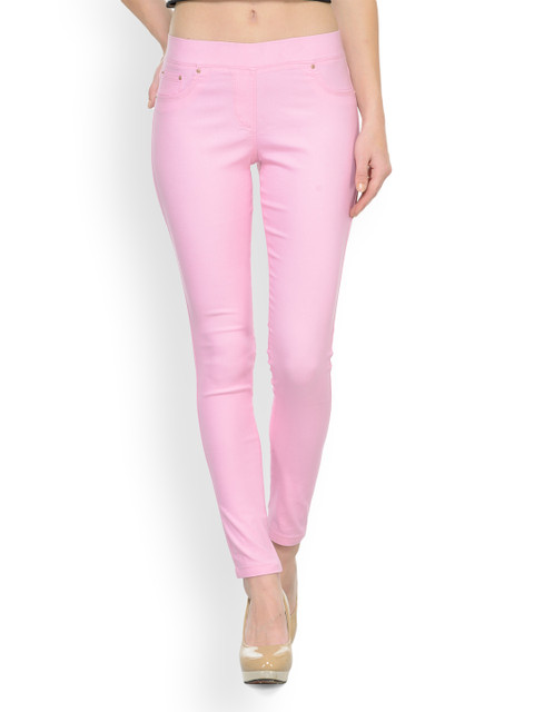 

Westwood Pink Solid Skinny Fit Jeggings