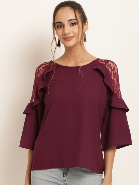 

Harpa Women Maroon Solid Top