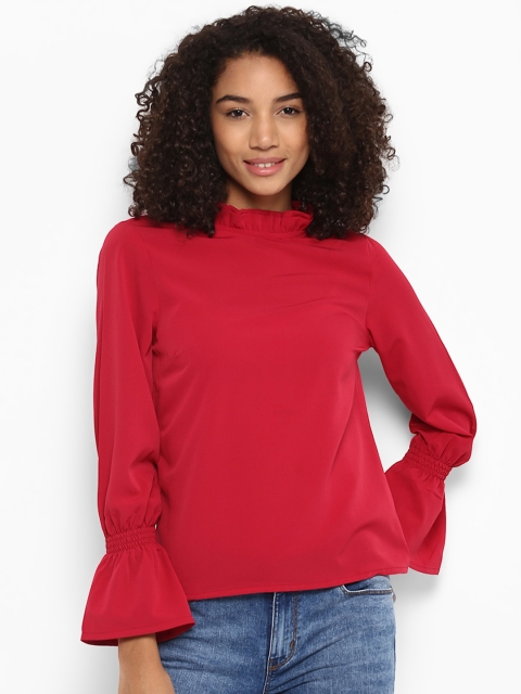 

Harpa Women Maroon Solid A-Line Top