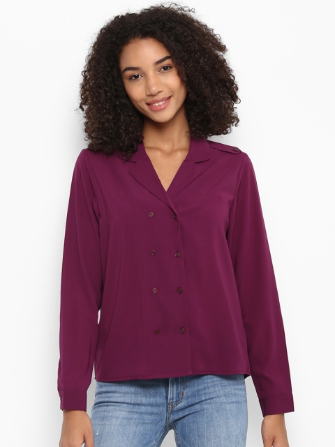 

Harpa Women Purple Solid Shirt Style Top