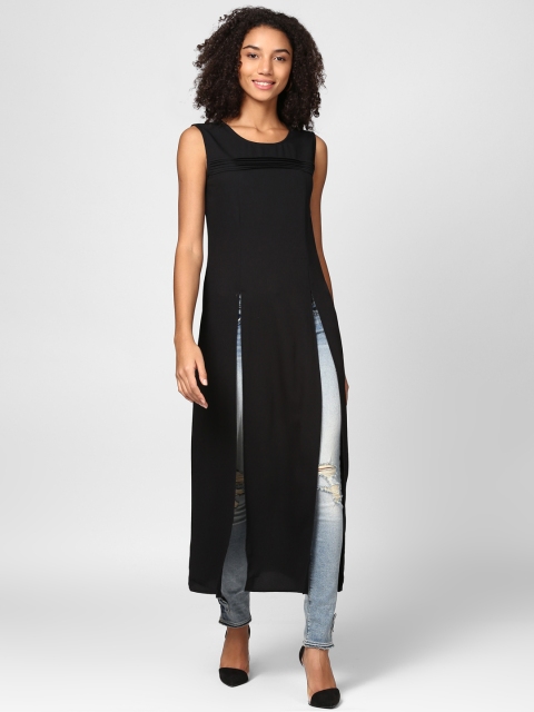 

Harpa Women Black Solid Maxi Top