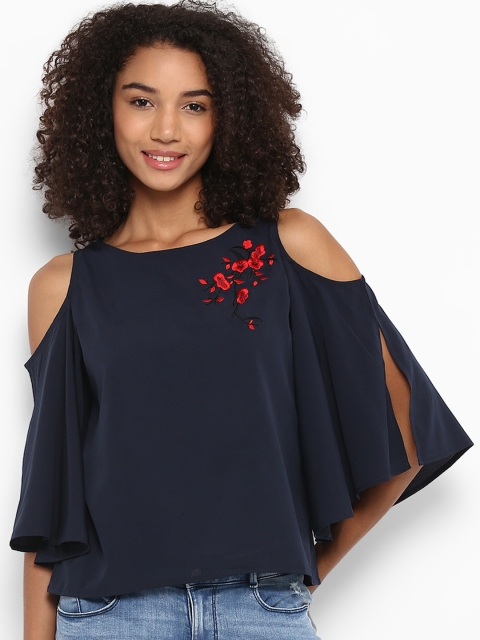 

Harpa Women Navy Blue Solid Top