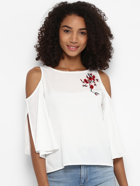 

Harpa Women White Solid Top