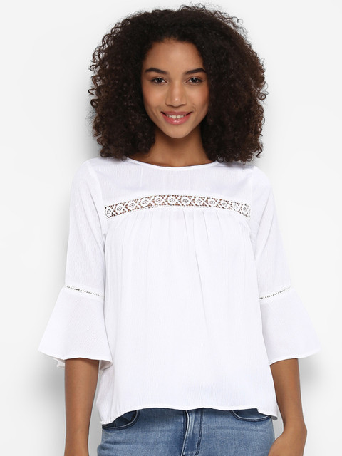 

Harpa Women White Self Design Top