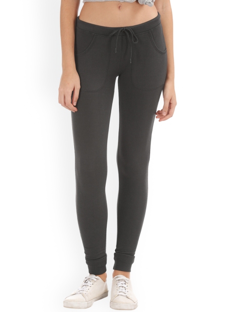 

Aeropostale Women Charcoal Grey Solid Slim Fit Joggers