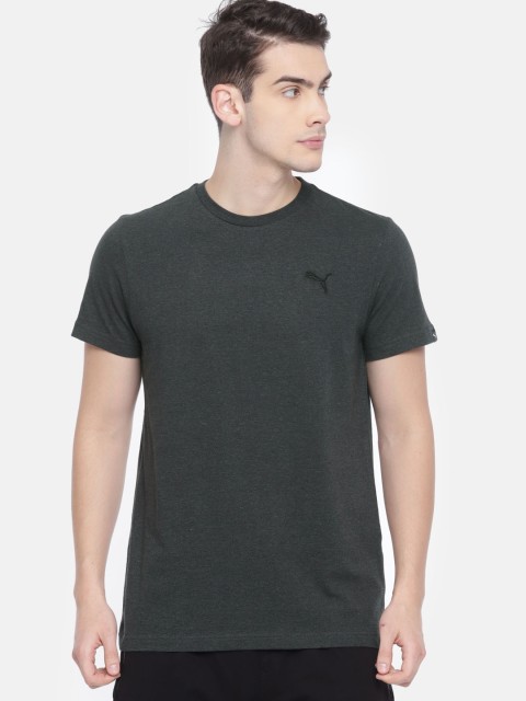 

Puma Men Charcoal Grey Solid Round Neck ESS Heather T-shirt