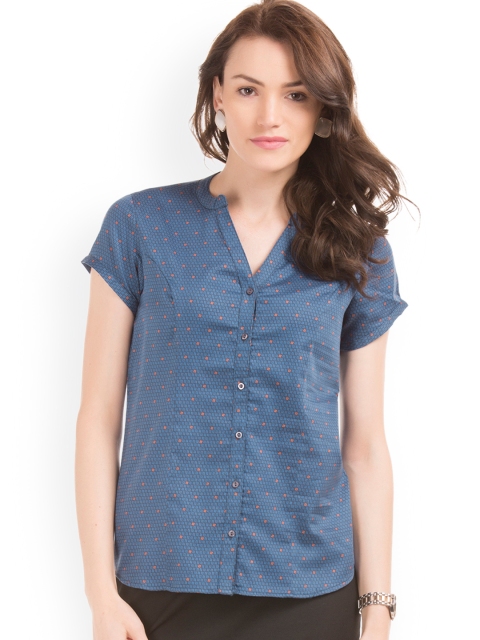 

Arrow Woman Blue Regular Fit Printed Semiformal Shirt