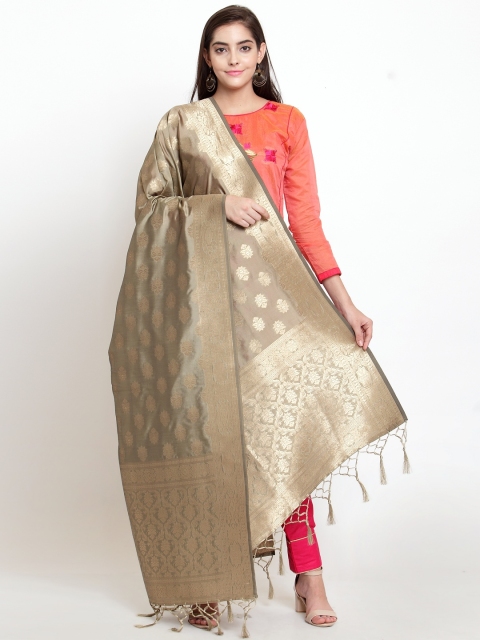 

Sugathari Beige & Gold-Toned Woven Design Dupatta