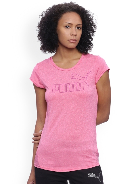 

Puma Women Pink Printed Round Neck ACTIVE ESS No.1 Tee W T-shirt