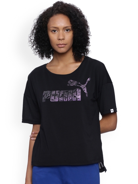 

Puma Women Black Printed Round Neck SWAN Tee W T-shirt