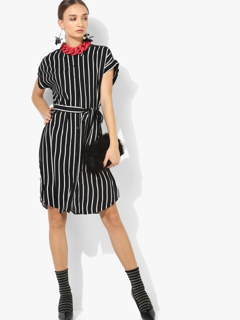 

DOROTHY PERKINS Black & White Striped Shirt Dress