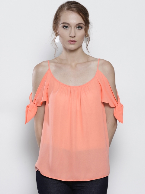 

DOROTHY PERKINS Women Peach-Coloured Solid Top