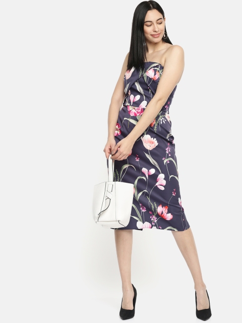 

DOROTHY PERKINS Women Navy Blue & Pink Sheath Dress