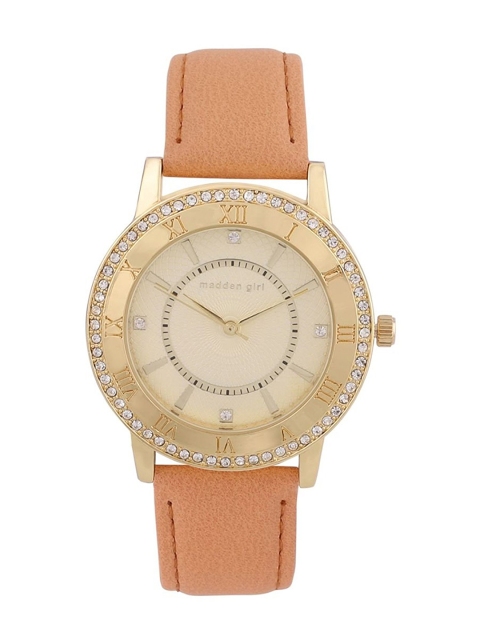 

Madden Girl Women Gold-Toned & Peach-Coloured Analogue Watch