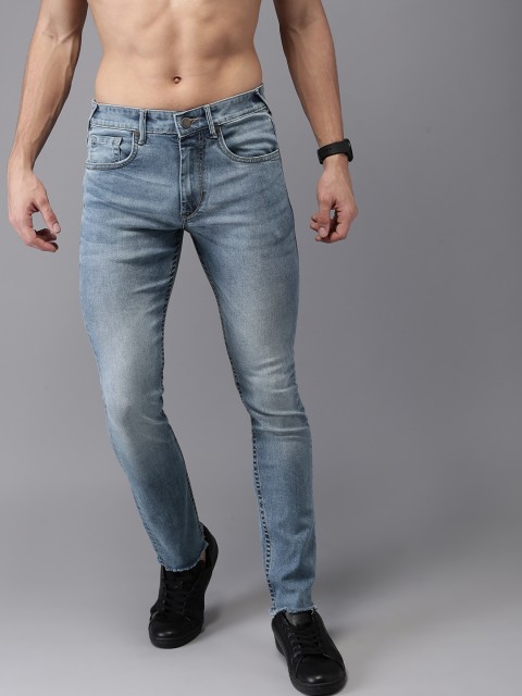 

HERE&NOW Men Blue Skinny Fit Mid-Rise Clean Look Stretchable Jeans