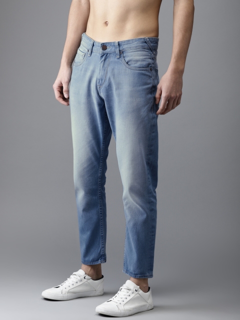 

HERE&NOW Men Blue Ankle Slim Tapered Fit Mid-Rise Clean Look Stretchable Jeans
