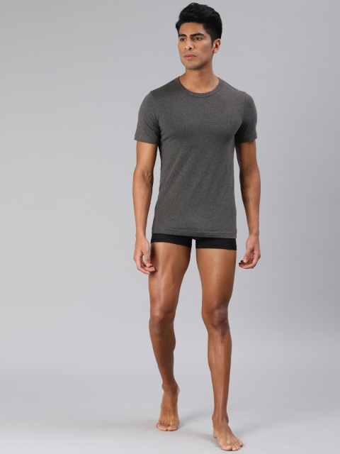 

HRX by Hrithik Roshan Men Lifestyle Core Charcoal Grey Solid Inner Innerwear Vest LS-7003C