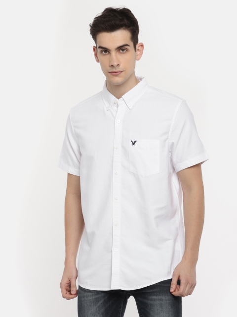 

AMERICAN EAGLE OUTFITTERS Men White Regular Fit Solid Casual Shirt