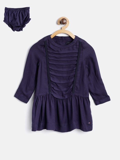 

Tommy Hilfiger Girls Navy Solid A-Line Dress, Navy blue
