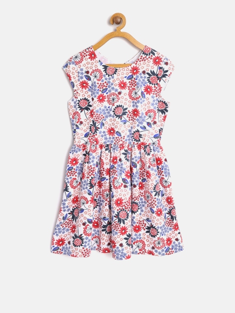 

Tommy Hilfiger Girls White & Red Floral Print Fit & Flare Dress