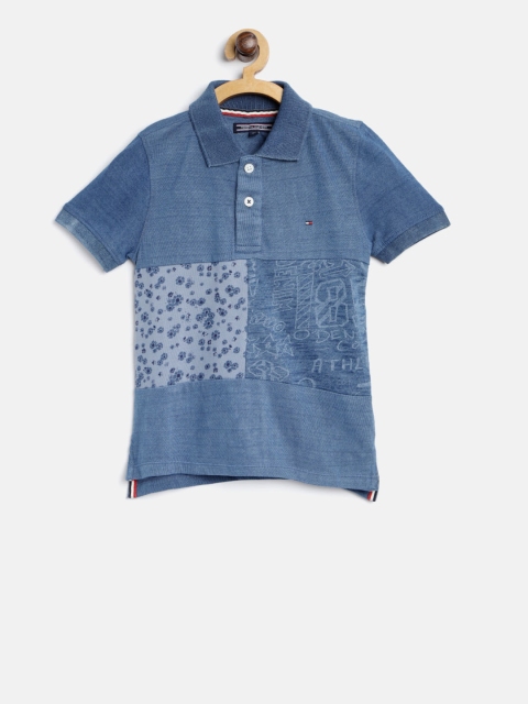 

Tommy Hilfiger Boys Blue Printed Polo Collar T-shirt