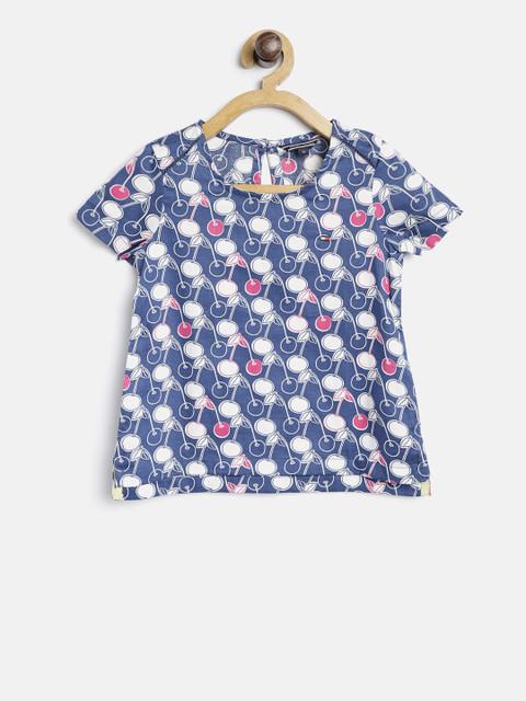 

Tommy Hilfiger Girls Blue & White Printed Top
