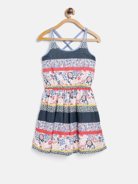 

Tommy Hilfiger Girls White & Red Floral Print A-Line Dress
