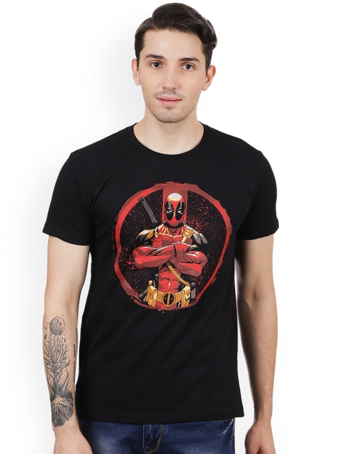 

Free Authority Men Black Deadpool Printed Round Neck T-Shirt