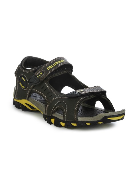 

Columbus Men Yellow & Black Sports Sandals