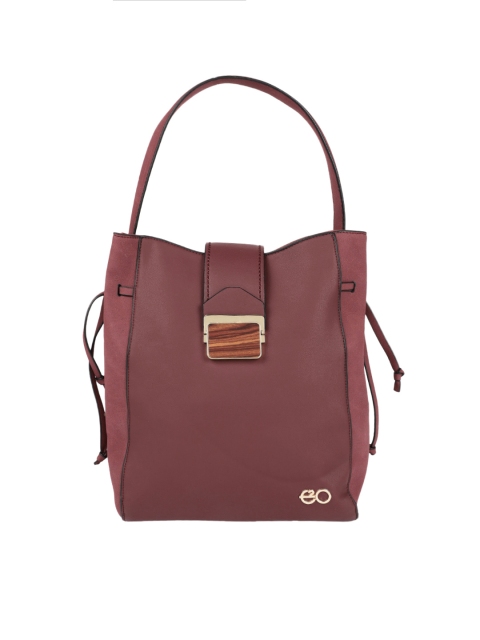 

E2O Maroon Solid Hobo Bag