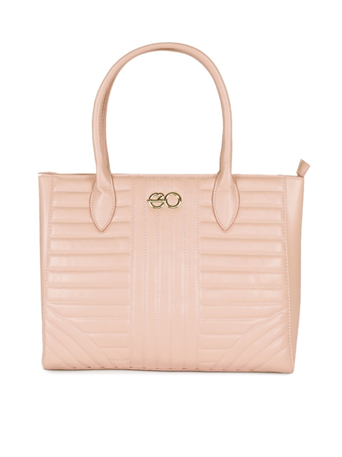 

E2O Pink Solid Quilted Shoulder Bag
