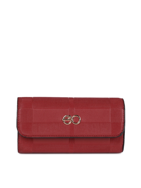 

E2O Women Red Textured Two Fold Wallet