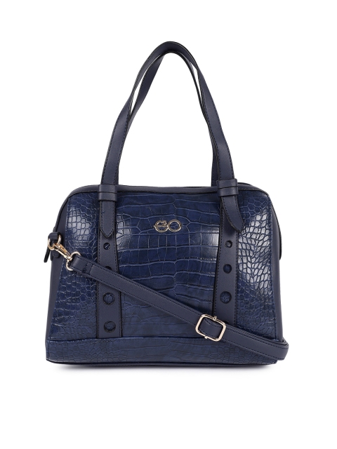 

E2O Navy Blue Textured Handheld Bag