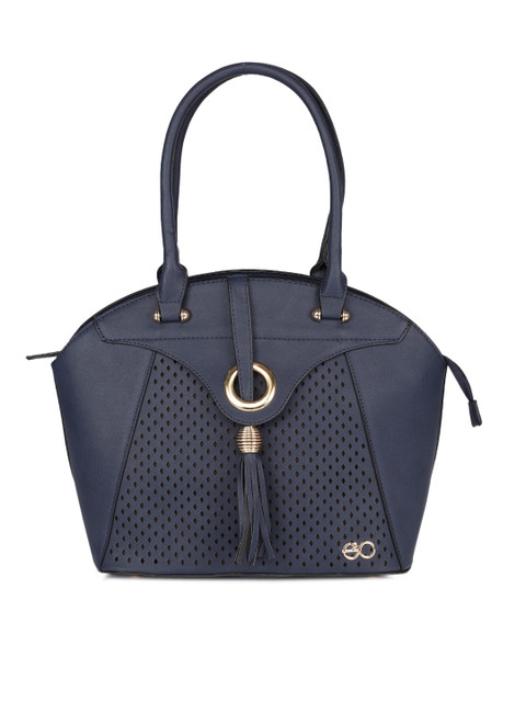 

E2O Navy Blue Solid Tassel Shoulder Bag