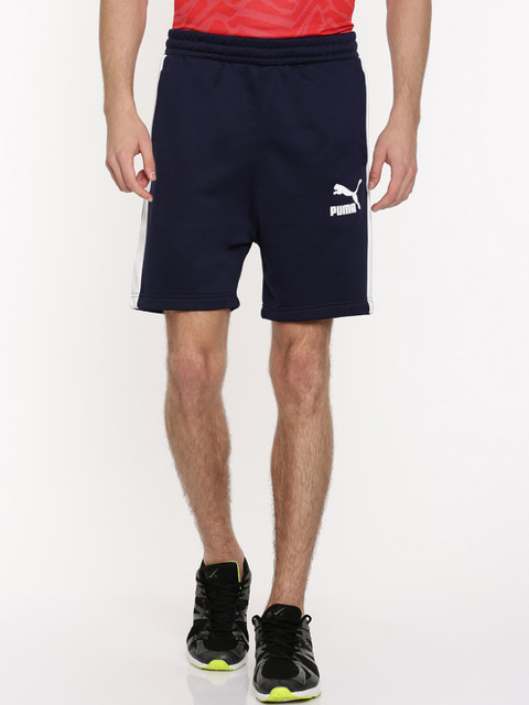 

Puma Men Navy Blue Solid Regular Fit ArchiveT7 Shorts Poly Sports Shorts