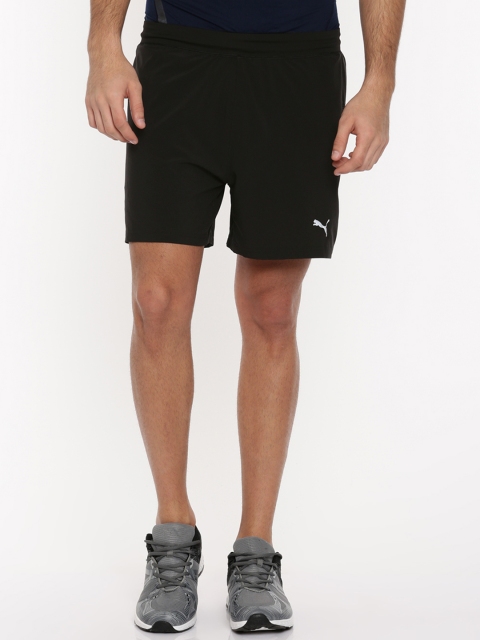 

Puma Men Black Solid Regular Fit PWRRUN 5 Short Puma Black Sports Shorts