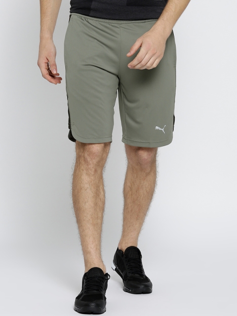

Puma Men Olive Green Solid Regular Fit Sports Energy Ess Short