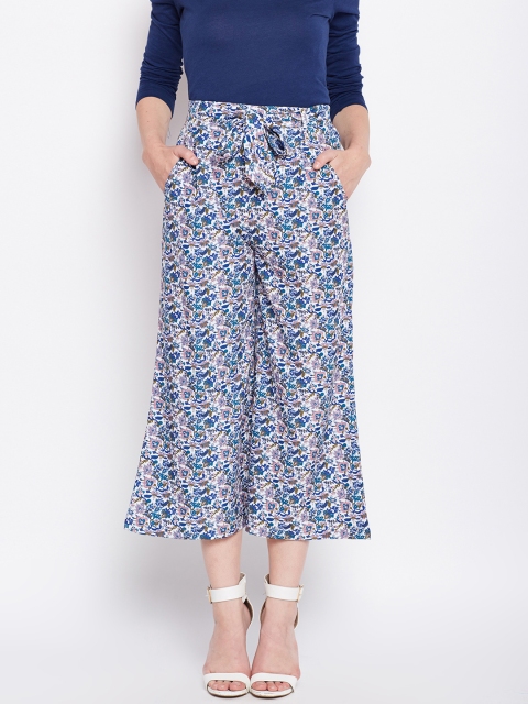 

WISSTLER Women Blue Flared Printed Palazzos