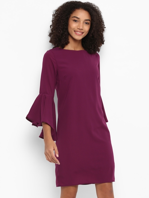 

Harpa Women Purple Solid A-Line Dress