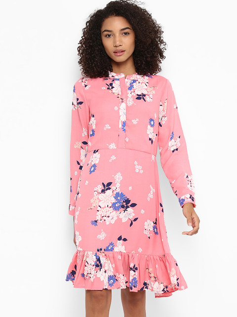 

Harpa Women Pink Printed Fit and Flare Dress