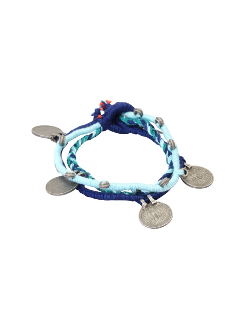 

TJORI Blue Handcrafted Threaded Anklet